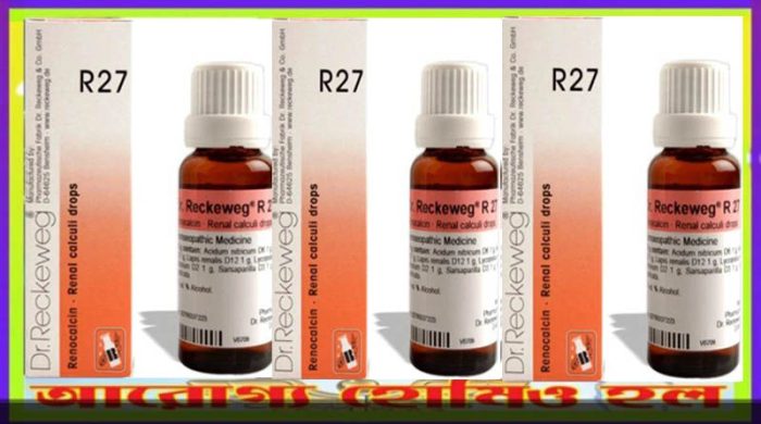 Dr. Reckeweg R 27 (কিডনিতে পাথর, মেঘলা প্রস্রাব) 